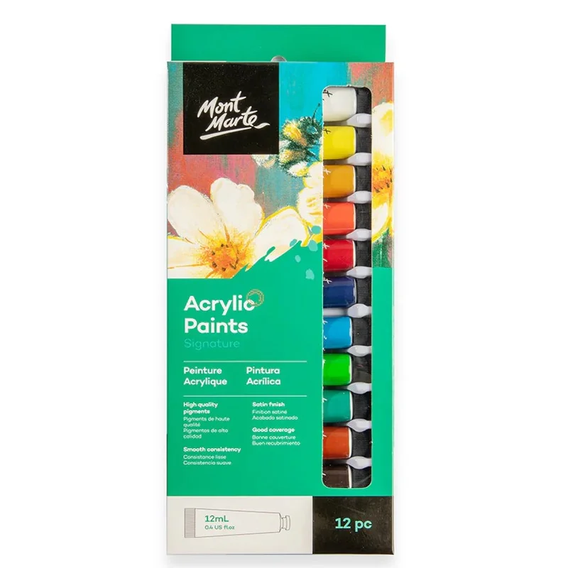 Mont Marte Acrylic Paints Signature 12pc x 12ml