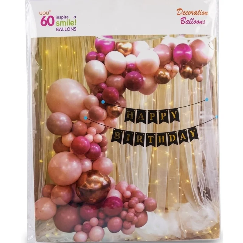 60 Pcs Premium Birthday Decoration Balloon Set