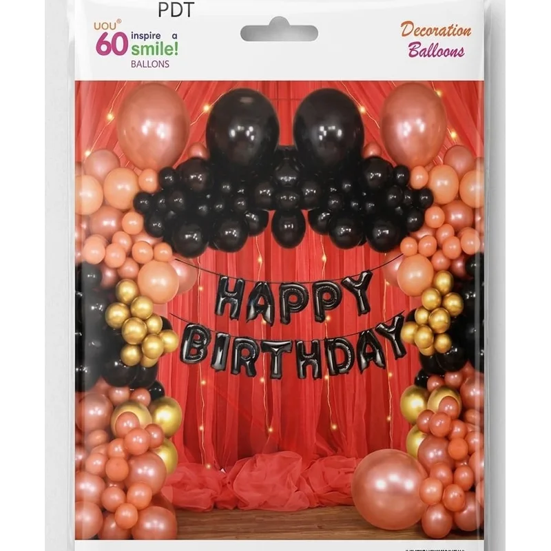 60 Pcs Premium Birthday Decoration Balloon Set