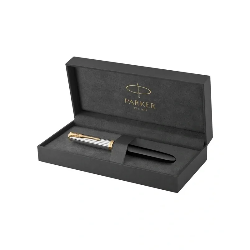 Parker 51 Premium Fountain Pen in Black with Gold Trim Made in France